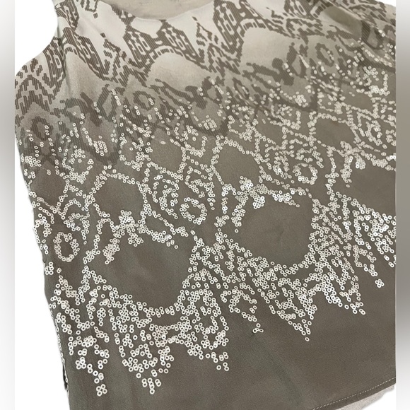 Express Sleeveless Sequin Top with Faux Open Back. - Picture 4 of 7